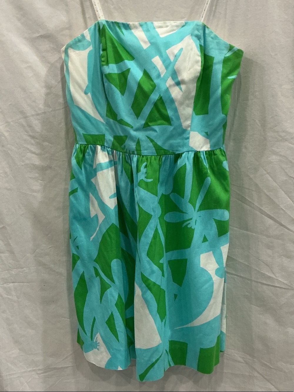 Lilly Pulitzer Strapless Turquoise, Green & White Sundress